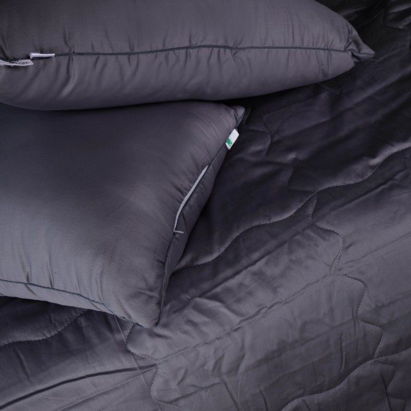Фото - Ковдра дитяча літо MirSon №2996 110х140 Line Satin Premium 0240 Iron grey Bamboo + 2 наволочки 50х70 (2200010979589)